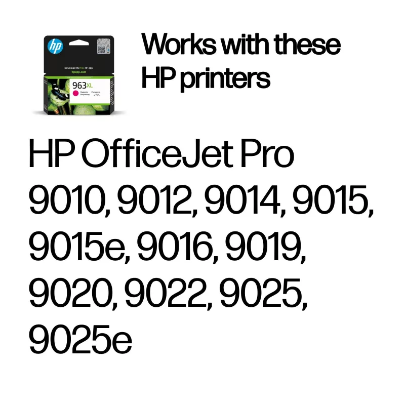 HP 963XL Alto rendimiento Magenta Cartucho de tinta original, Magenta, 1 ud., 1600 páginas