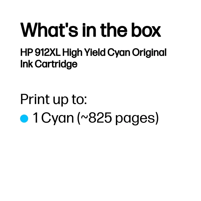 HP 912XL Alta capacidad Cian Cartucho de tinta original