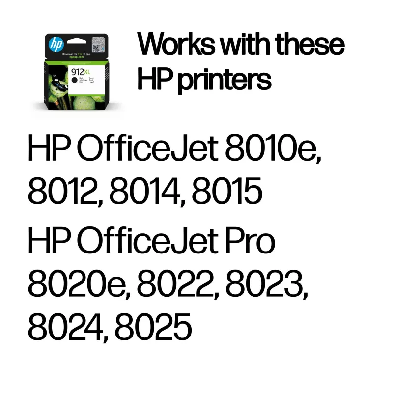 HP 912XL Alto rendimiento Negro Cartucho de tinta original
