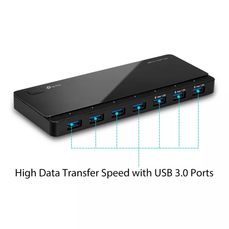 TP-Link UH700 Hub de interfaces USB 3.2 Gen 1 (3.1 Gen 1) Micro-B 5000 Mbit/s Negro