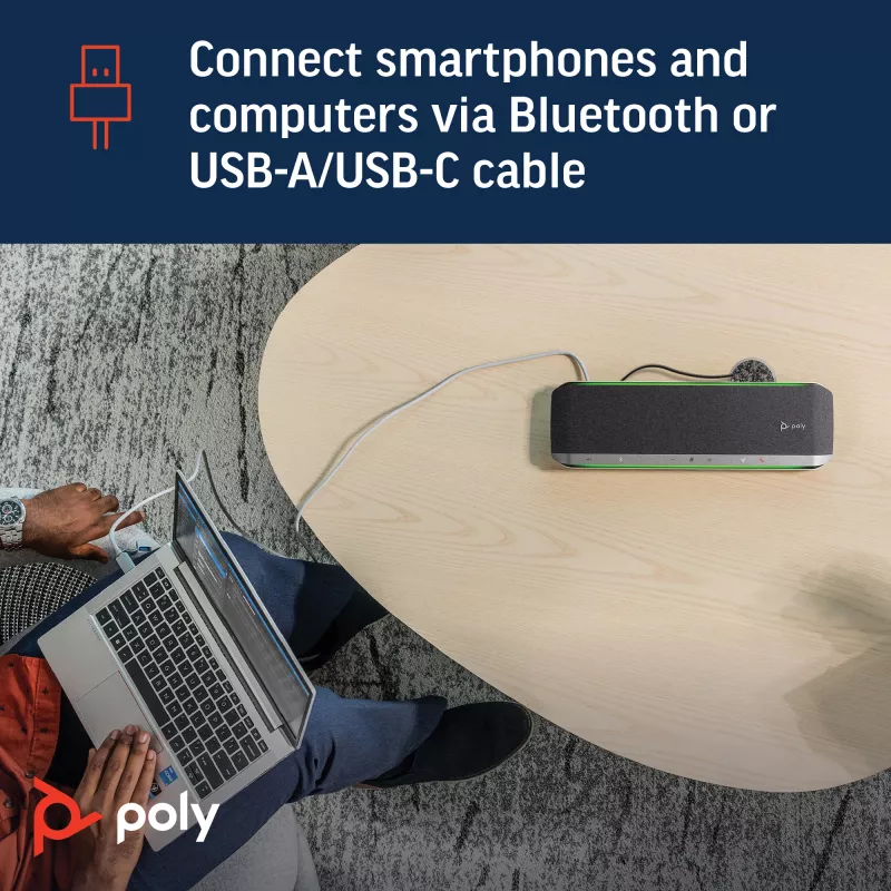 Altavoz de conferencia HP Poly Sync 60, plata, Windows 10, Windows 11, MacOS, RoHS, Federal Communications Commission (FCC), CE, 37 mm, 116 mm