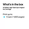 HP 963XL cartucho de tinta original cian de alto rendimiento, cian, 1 ud., 1600 páginas