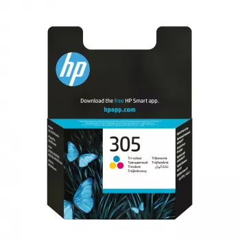 Cartucho de tinta HP 305 tricolor Original, cian, magenta, amarillo, 1 ud., 100 páginas