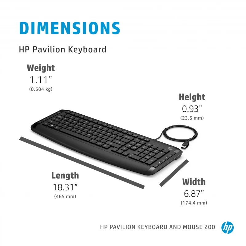 Conjunto de teclado y ratón HP Pavilion teclado y ratón 200