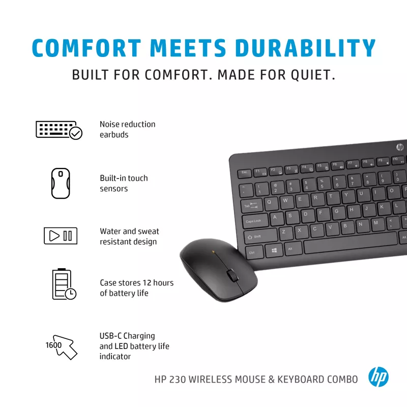 Combinación de ratón y teclado inalámbricos HP 230