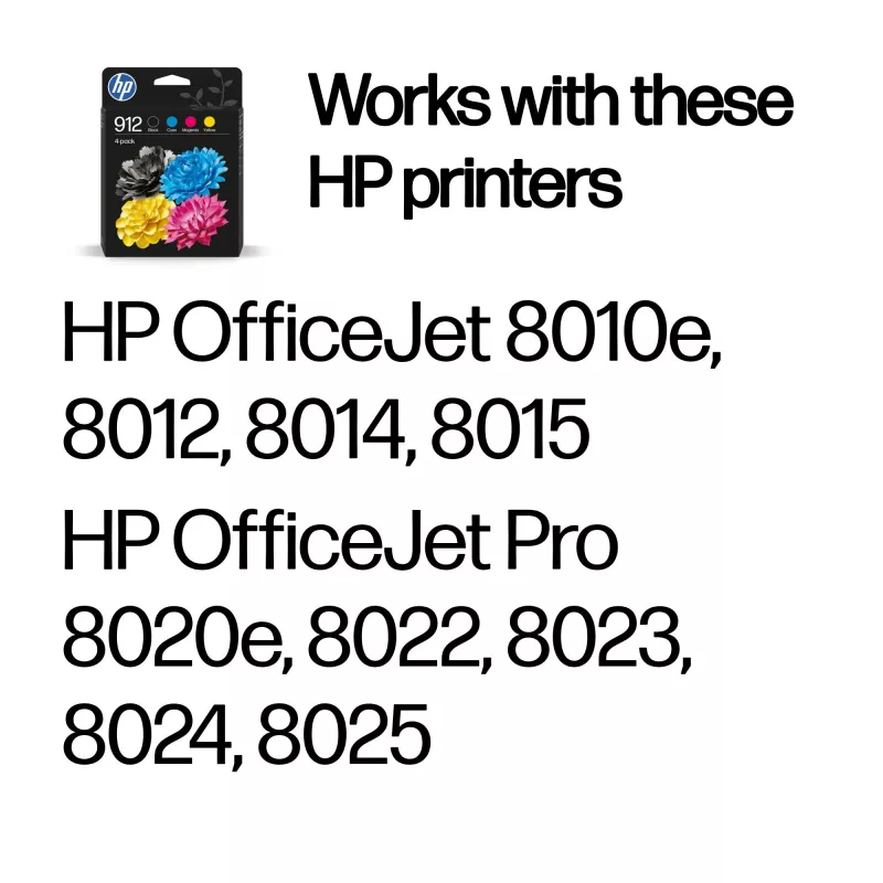 HP 912 pack de 4 cartuchos de tinta negro/cian/magenta/amarillo Original