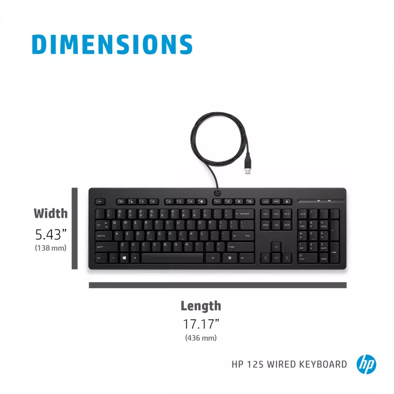 HP 125 Teclado con cable