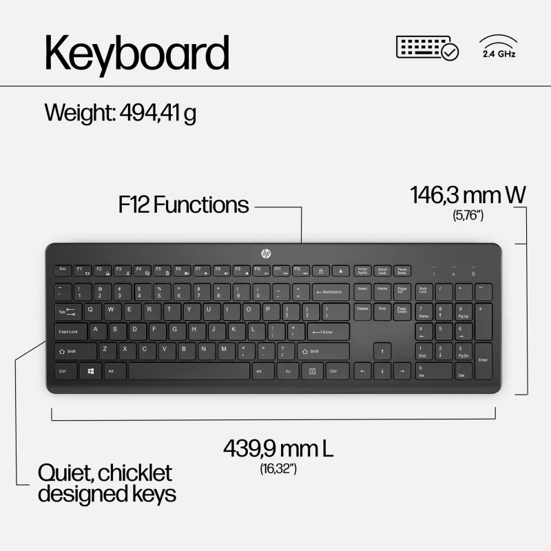 HP 230 Combinación de ratón y teclado inalámbricos