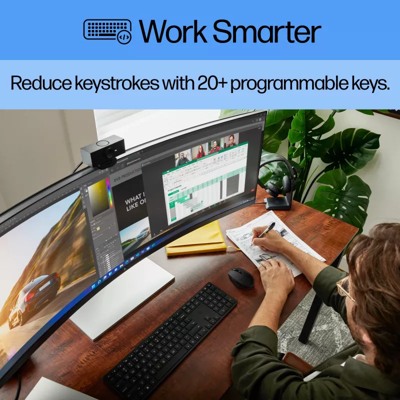 HP 450 Teclado inalámbrico programable tamaño completo RF Inalámbrico USB Negro