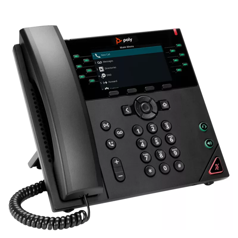 HP Poly VVX 450 Teléfono IP de 12 líneas y compatible con PoE, Teléfono IP, Negro, Auricular con cable, 12 líneas, LCD, 10,9 cm (4,3