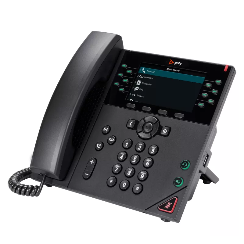 HP Poly VVX 450 Teléfono IP de 12 líneas y compatible con PoE, Teléfono IP, Negro, Auricular con cable, 12 líneas, LCD, 10,9 cm (4,3