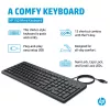 HP 150 Teclado con cable tamaño completo USB Negro 664R5AA#ABD