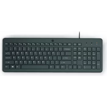 HP 150 Teclado con cable tamaño completo USB Negro cable de 1 m