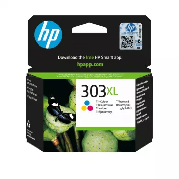 HP 303XL Cartucho de tinta original tricolor de alto rendimiento, Cian, Magenta, Amarillo, 1 unidad, 415 páginas