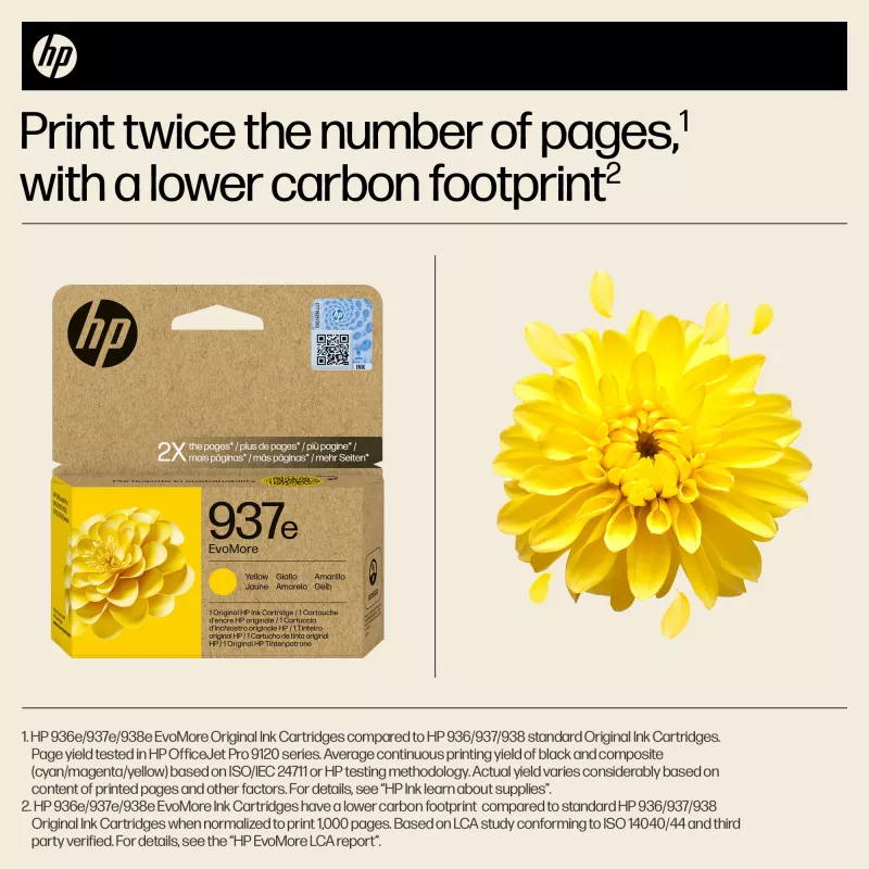 HP 937e EvoMore Amarillo Tóner Original