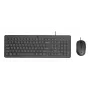 Conjunto de teclado y ratón con cable HP 150 — Teclado de membrana USB de tamaño completo, negro, con ratón USB con cable