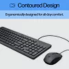 Conjunto de teclado y ratón con cable HP 150 — Teclado de membrana USB de tamaño completo, negro, con ratón USB con cable