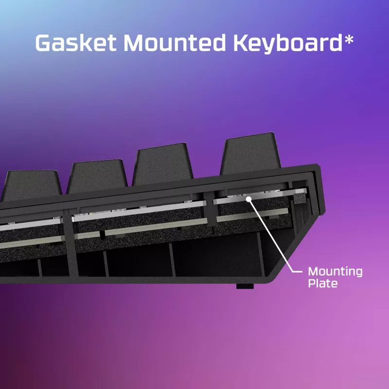 Teclado mecánico gaming Kingston (HyperX) Alloy Rise 75 – formato compacto 75%, con cable, Modelo 7G7A4AA#ABD