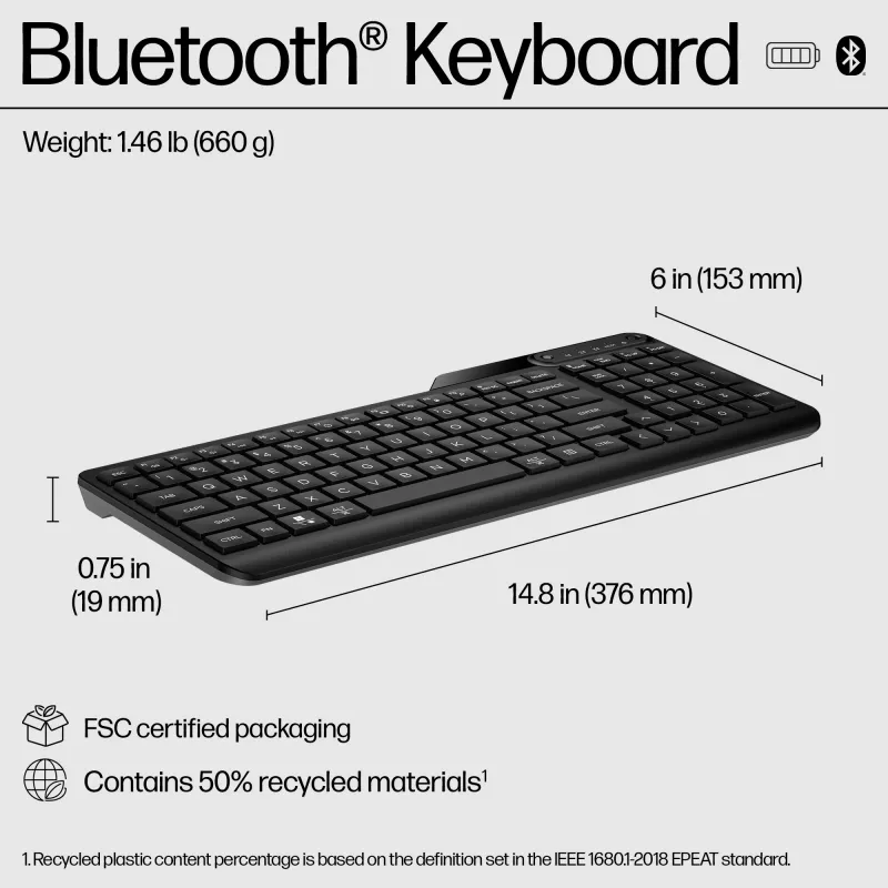 Teclado Bluetooth multidispositivo HP 460