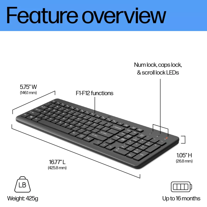 Teclado inalámbrico HP 220