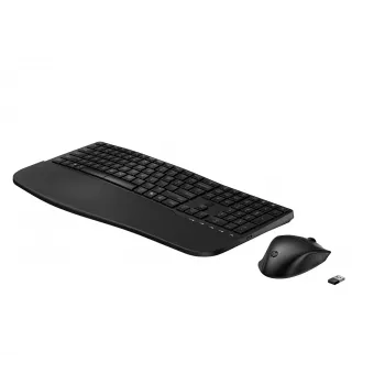 Conjunto de teclado y ratón inalámbricos HP 685 Comfort — Teclado ergonómico de tamaño completo, RF Wireless + Bluetooth, Negro, con ratón