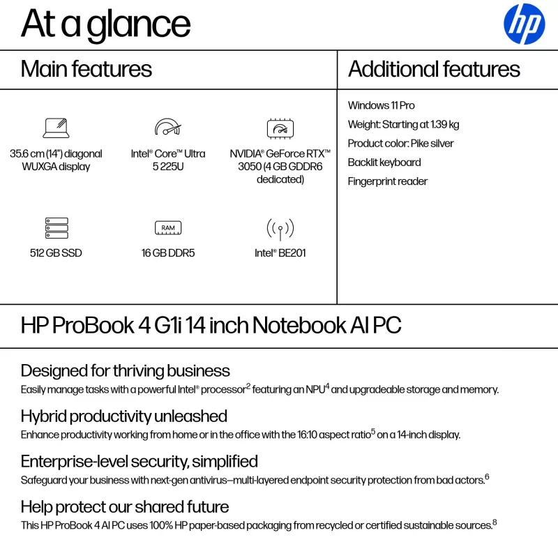 Portátil HP ProBook 4 G1i AI PC 14
