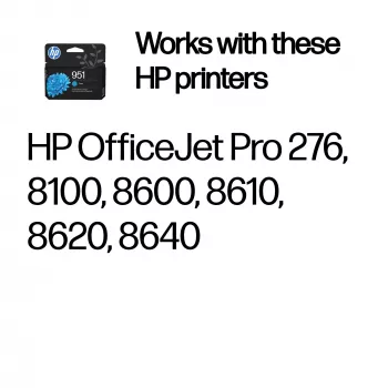 HP 951 Cartucho de tinta original cian, cian, 1 ud., 535 páginas