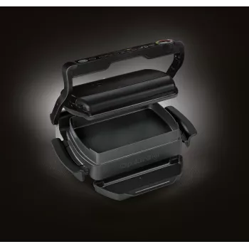 Parrilla de contacto Tefal GC7148 — 2000 W, carcasa de acero inoxidable, rectangular, termostato ajustable, superficie de parrilla, 365×365×175 mm