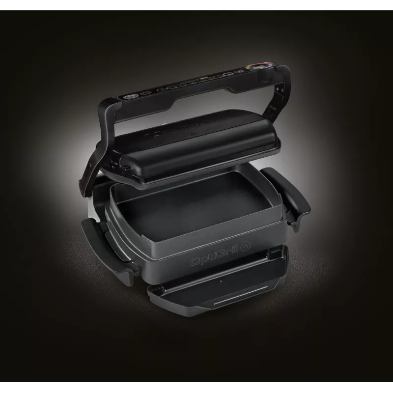 Parrilla de contacto Tefal GC7148 — 2000 W, carcasa de acero inoxidable, rectangular, termostato ajustable, superficie de parrilla, 365×365×175 mm