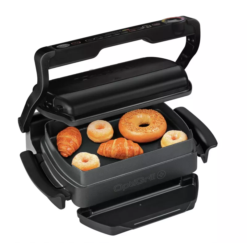 Parrilla de contacto Tefal GC7148 — 2000 W, carcasa de acero inoxidable, rectangular, termostato ajustable, superficie de parrilla, 365×365×175 mm