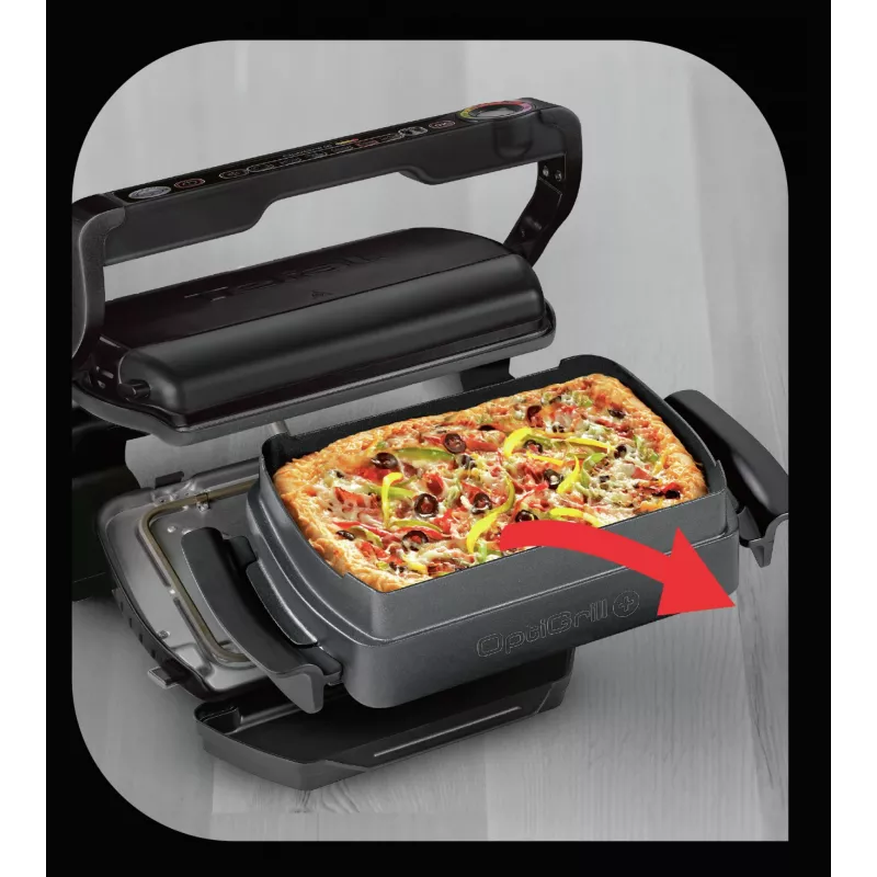 Parrilla de contacto Tefal GC7148 — 2000 W, carcasa de acero inoxidable, rectangular, termostato ajustable, superficie de parrilla, 365×365×175 mm