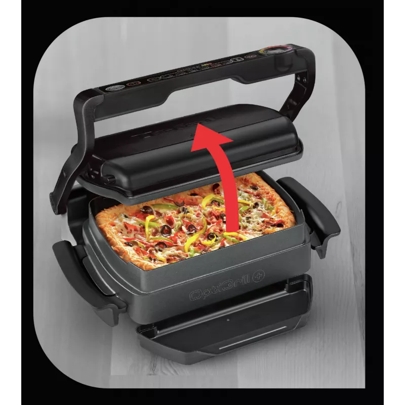 Parrilla de contacto Tefal GC7148 — 2000 W, carcasa de acero inoxidable, rectangular, termostato ajustable, superficie de parrilla, 365×365×175 mm