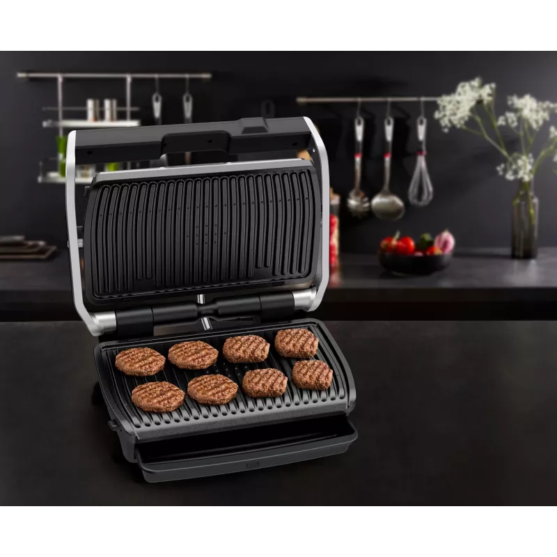 Parrilla de contacto Tefal OptiGrill Elite XL GC760D — acero inoxidable, 800 cm² de superficie de parrilla, 2200 W