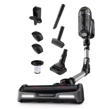 Aspirador escoba 2 en 1 Rowenta X-Force RH9958 con batería, en seco, HEPA, sin bolsa, 0,9 L, negro, gris