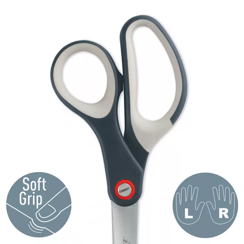 Tijeras de oficina Leitz Cosy Titanium 205 mm, adultos, corte recto, unidad, gris, acero inoxidable, tijeras de oficina