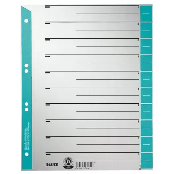 Índice de pestañas Leitz 16520030 índice numérico de pestañas cartón azul, gris