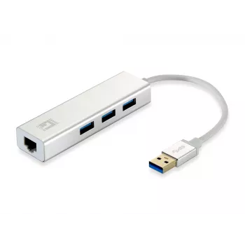 Adaptador de red USB Gigabit LevelOne, hub USB
