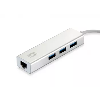 Adaptador de red USB Gigabit LevelOne, hub USB