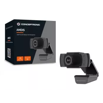Webcam Conceptronic AMDIS 1080P Full HD con micrófono, 2 MP, 1920 x 1080 píxeles, Full HD, 30 fps, 1280x720@30fps, 1920x1080@30fps, M-JPEG, YUV