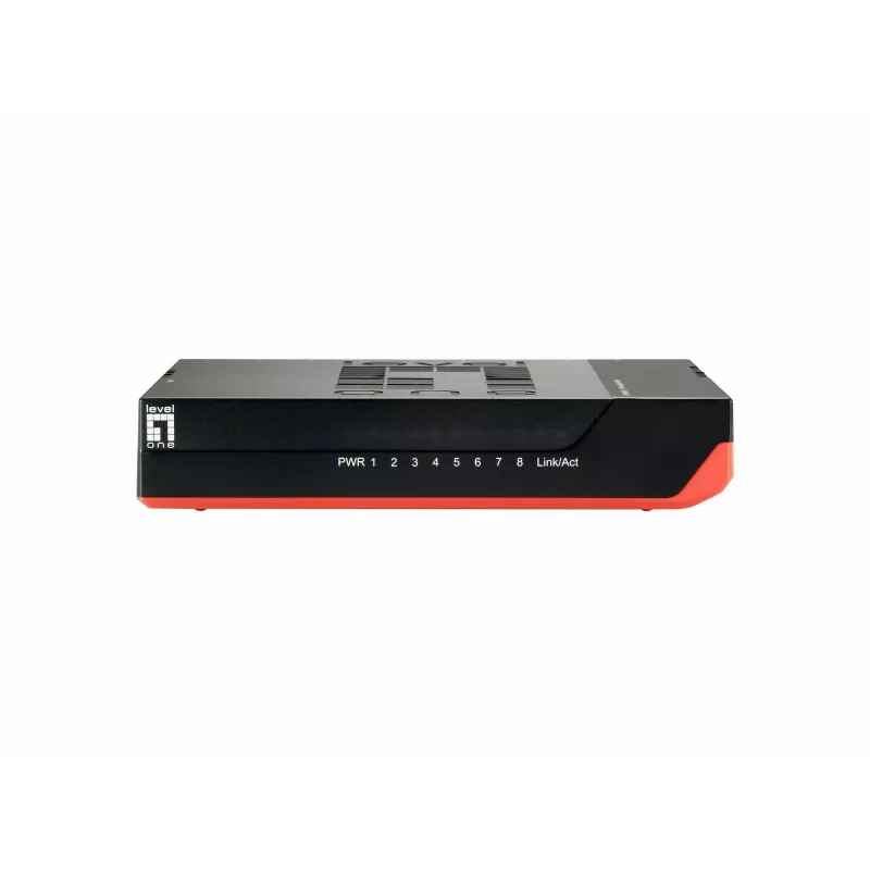 Switch LevelOne de 8 puertos Gigabit, no gestionado, Gigabit Ethernet (10/100/1000), full duplex, montaje en pared posible