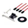 Adaptador Conceptronic EMRICK SATA PCIe de 4 puertos con cables SATA