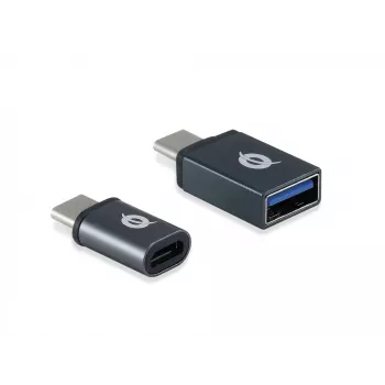 Adaptador OTG Conceptronic DONN04G USB-C a USB A/MicroB pack de 2, 10Gbps (C-A), 480Mbps (C-MicroUSB)