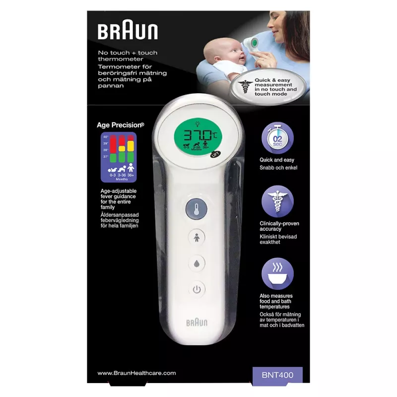 Braun BNT400 termómetro de infrarrojos blanco frente