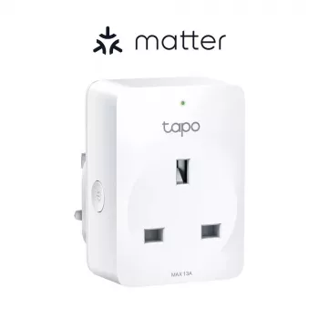 Enchufe inteligente TP‑Link Tapo Mini P110M — enchufe inteligente Wi‑Fi/Bluetooth para interiores, 16 A, 100–240 V, 3680 W, blanco