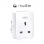 Enchufe inteligente TP‑Link Tapo Mini P110M — enchufe inteligente Wi‑Fi/Bluetooth para interiores, 16 A, 100–240 V, 3680 W, blanco