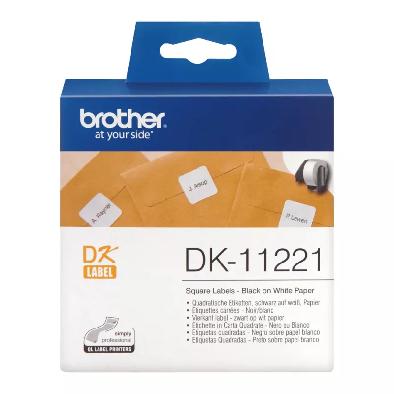Etiqueta de papel cuadrada Brother DK11221