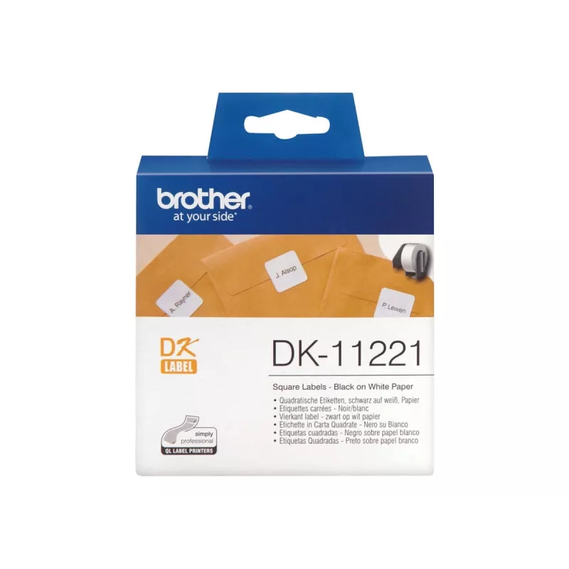 Etiqueta de papel cuadrada Brother DK11221