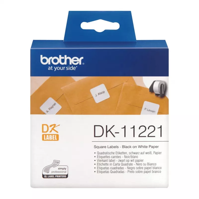 Etiqueta de papel cuadrada Brother DK11221