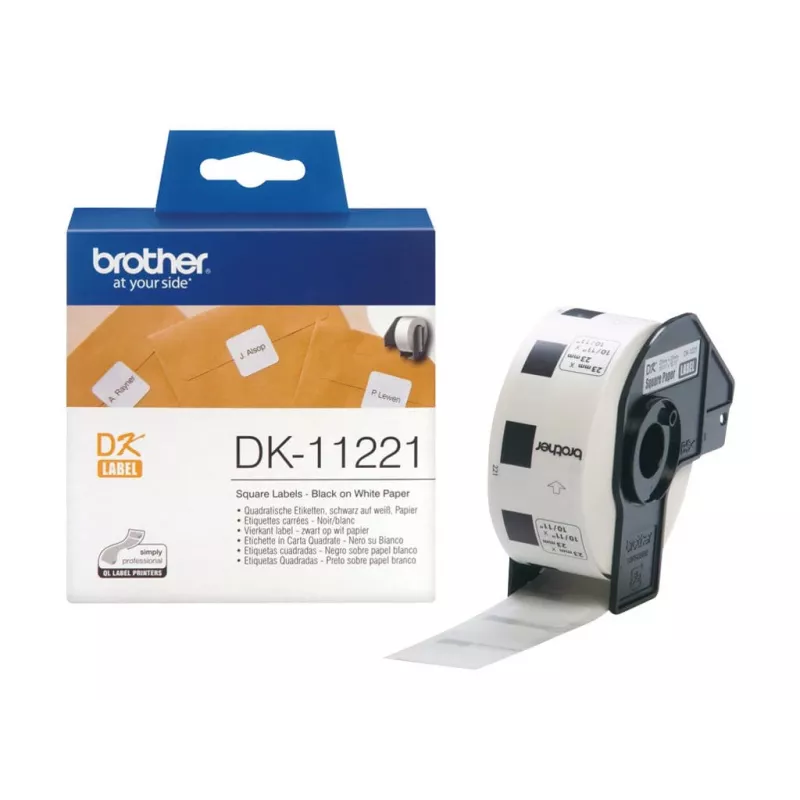 Etiqueta de papel cuadrada Brother DK11221