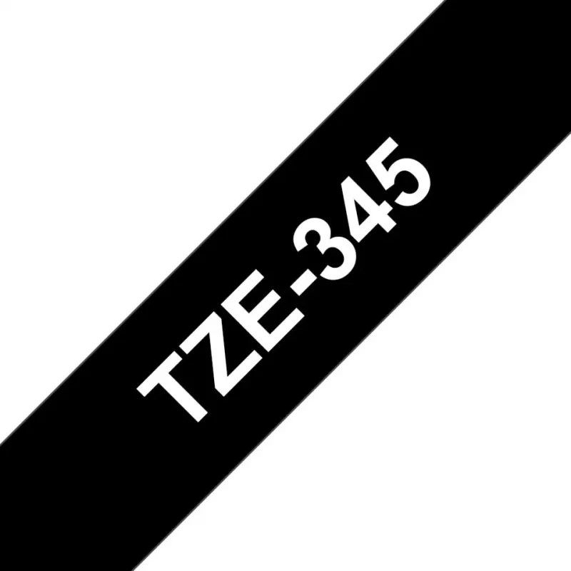 Cinta de laminar Brother TZe345 18mm blanco sobre negro